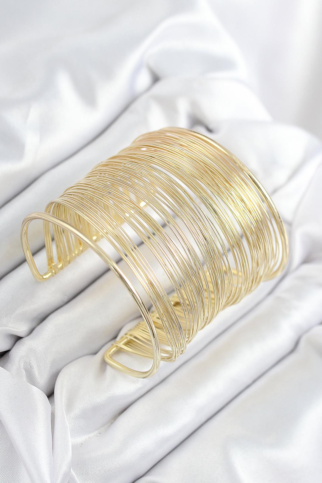 Tel Sarma Model Gold Renk Kadın Bileklilk