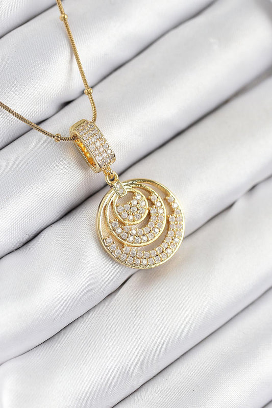 Çember Model Gold Renk Kadın Kolye