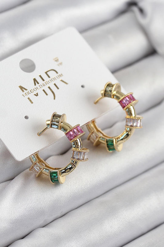 Halka Model Gold Renk Kadın Küpe