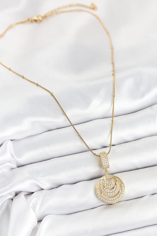 Çember Model Gold Renk Kadın Kolye