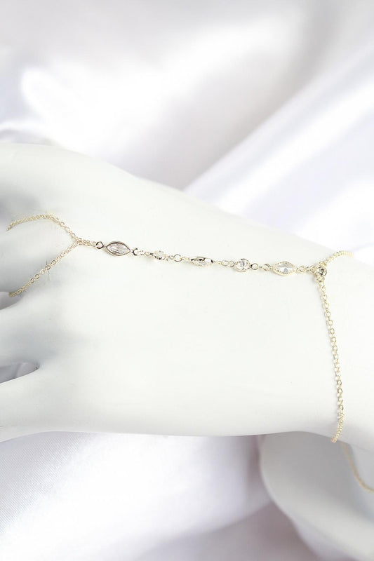 Zirkon Taşlı Y Model Gold Renk Kadın Şahmeran
