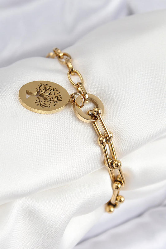Tifany Ağaç Model Gold Renk Kadın Bileklik